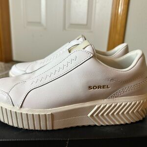 Sorel Off-White Leather Sneakers